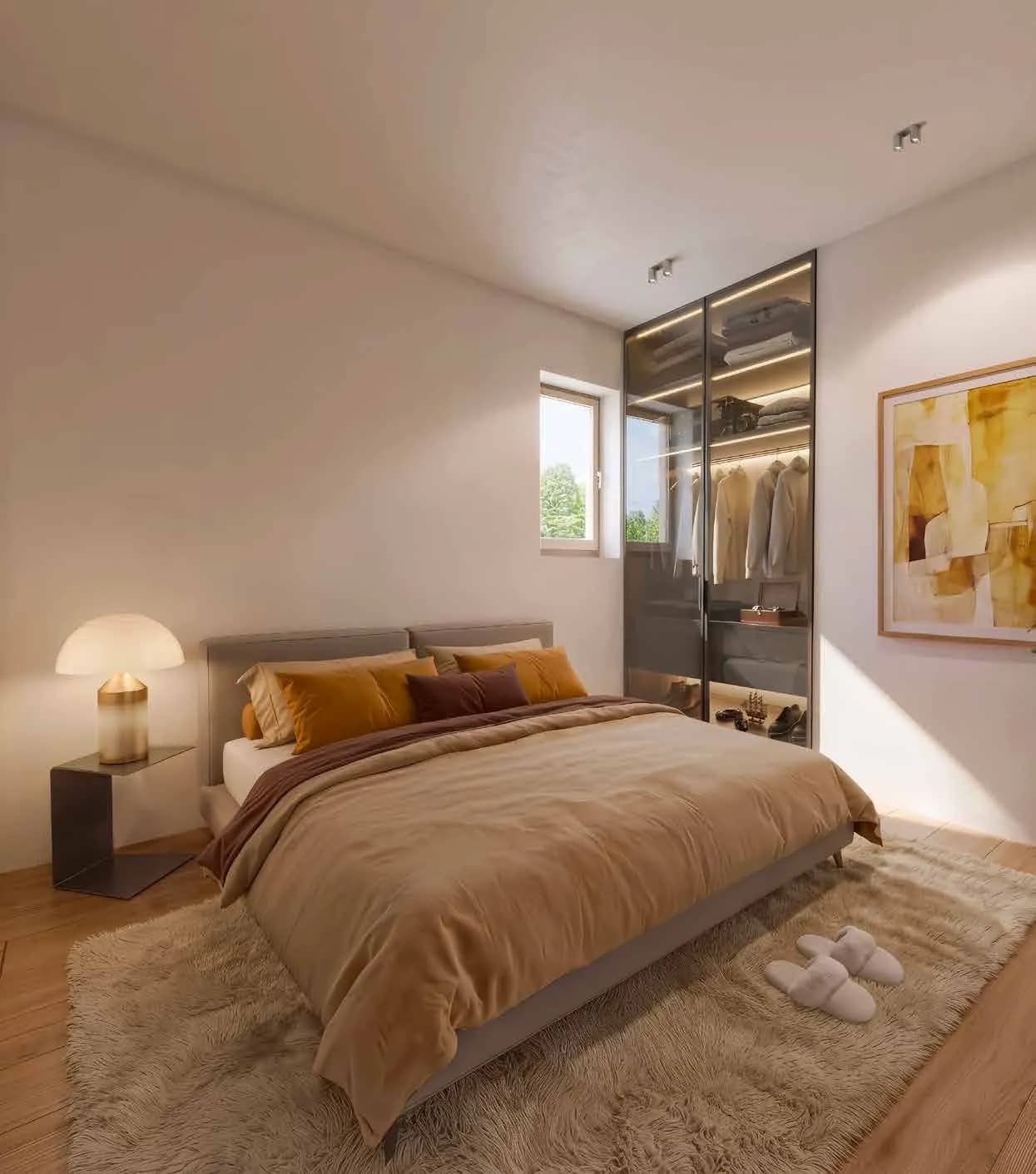 Slaapkamer met inloopkast