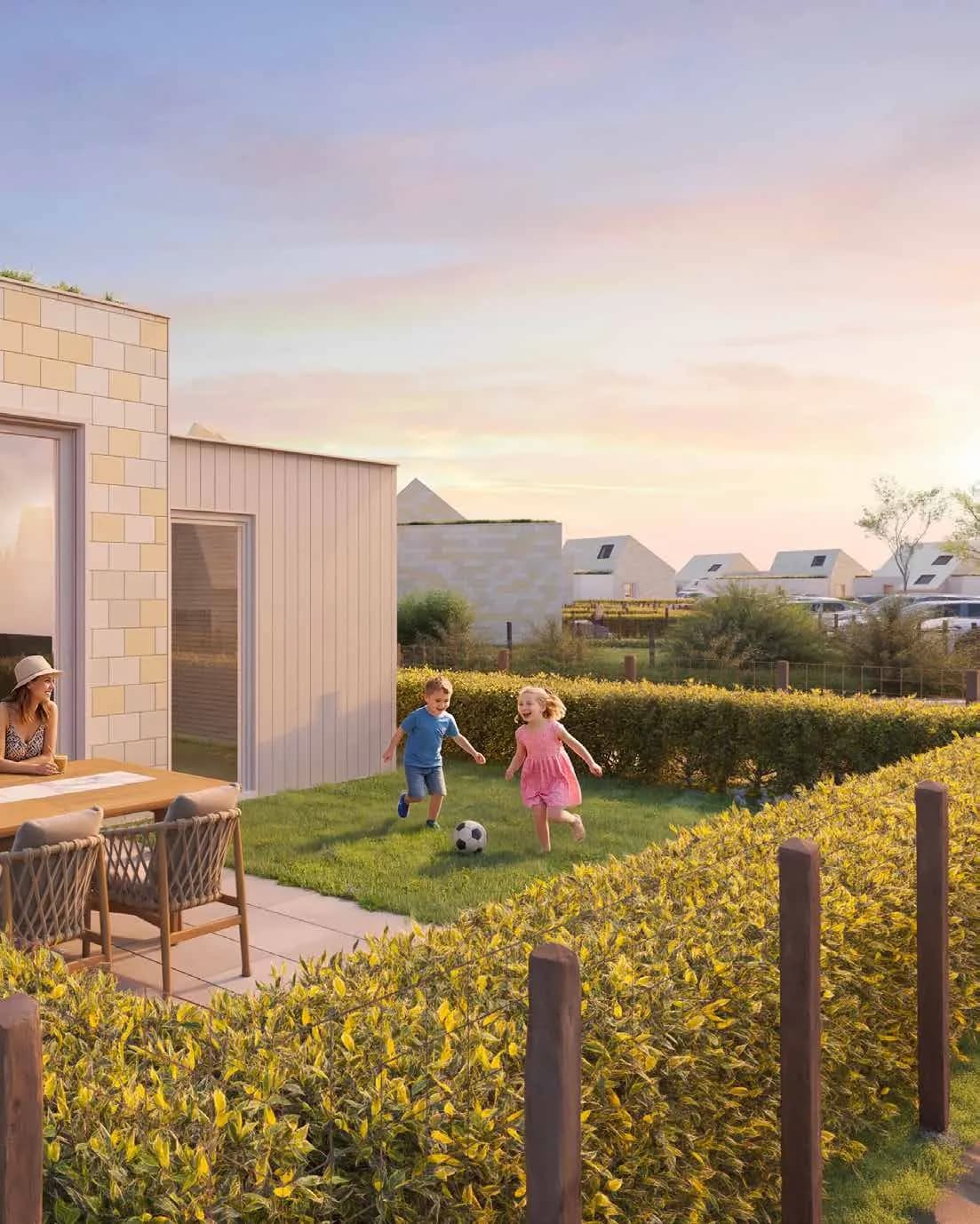Omheinde tuin van het Duinenhuis